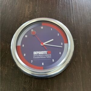 Depakote XR Pharmaceutical Collectible Wall Clock 10in Drug Rep Tested Working